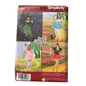 Simplicity 2547 Sewing Pattern Sizes 26W-32W Womens Wizard Of Oz Costume UNCUT